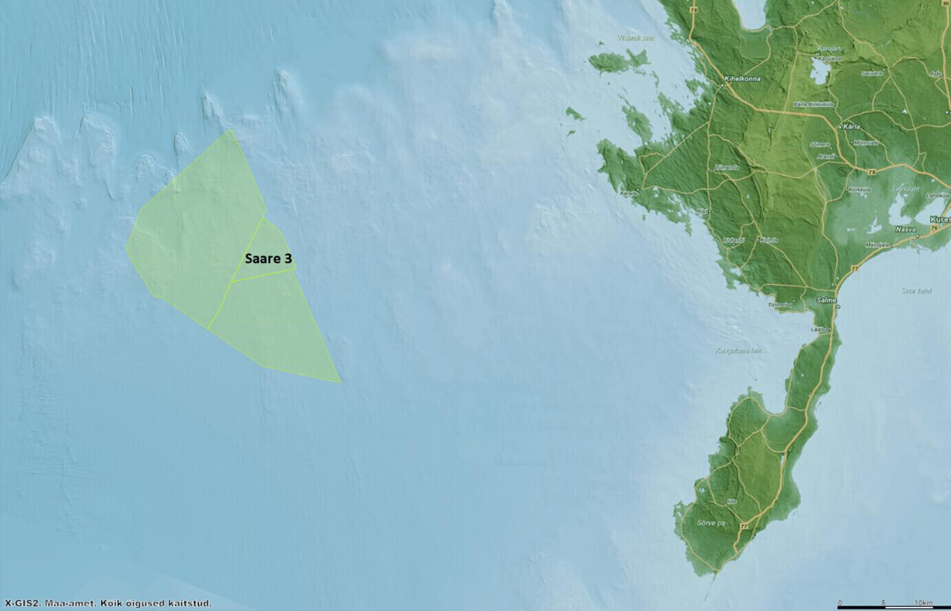 Saare 3 mereala tuulepargi rajamiseks.