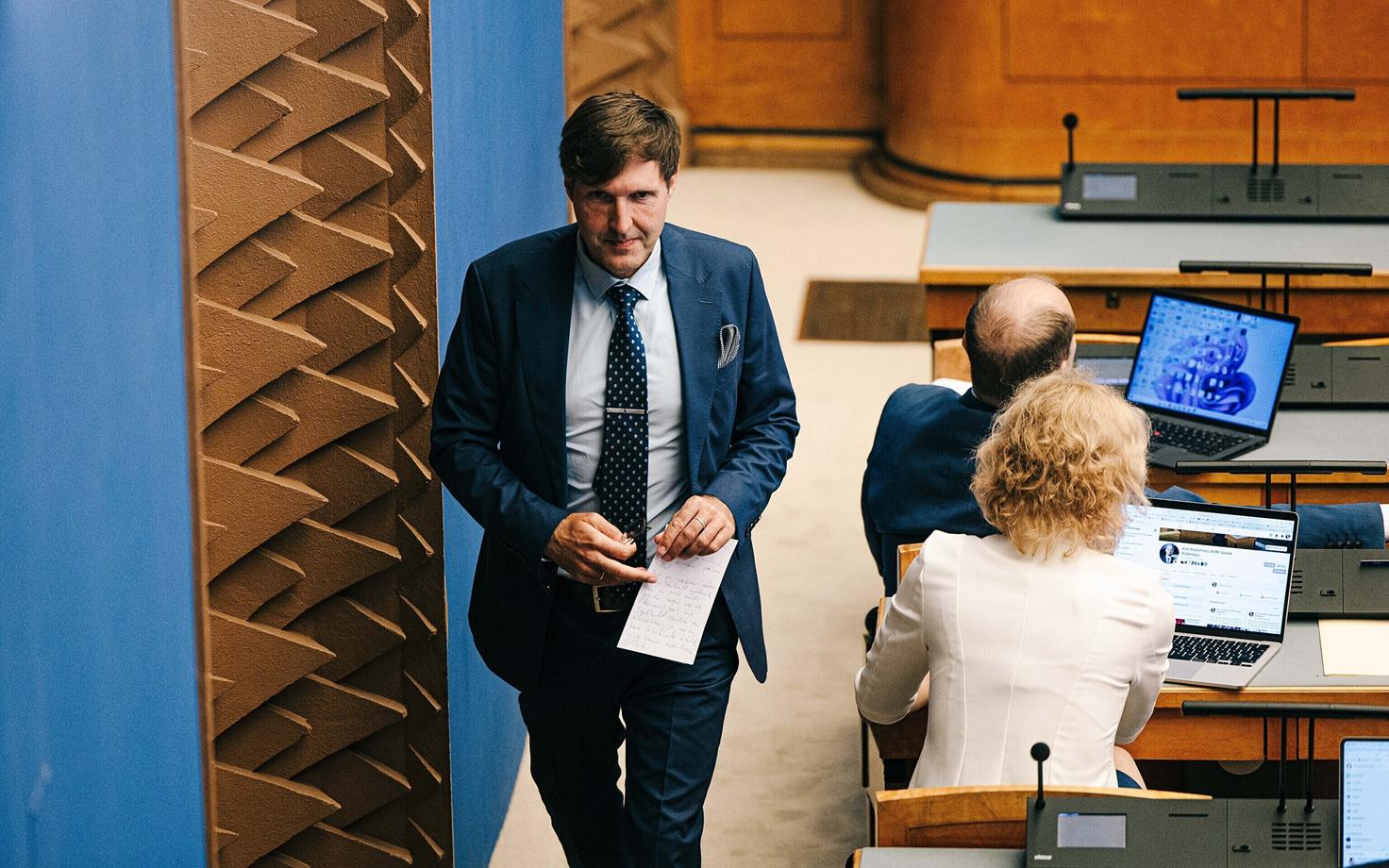 Martin Helme at the Riigikogu.