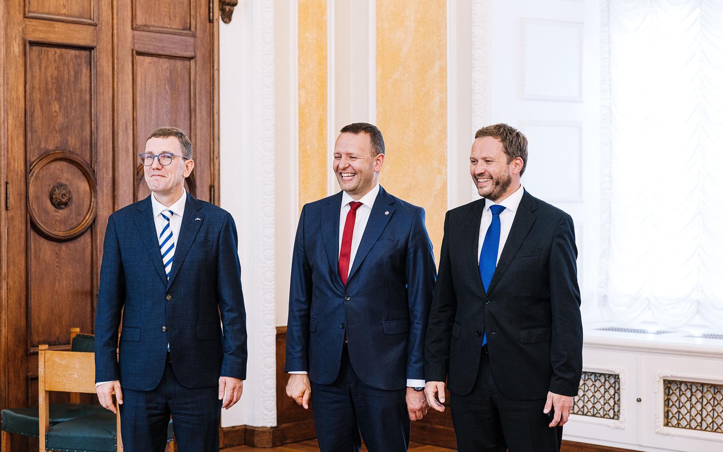 Party leaders Lauri Läänemets, Kristen Michal and Margus Tsahkna signed the coalition agreement on July 22, 2024.