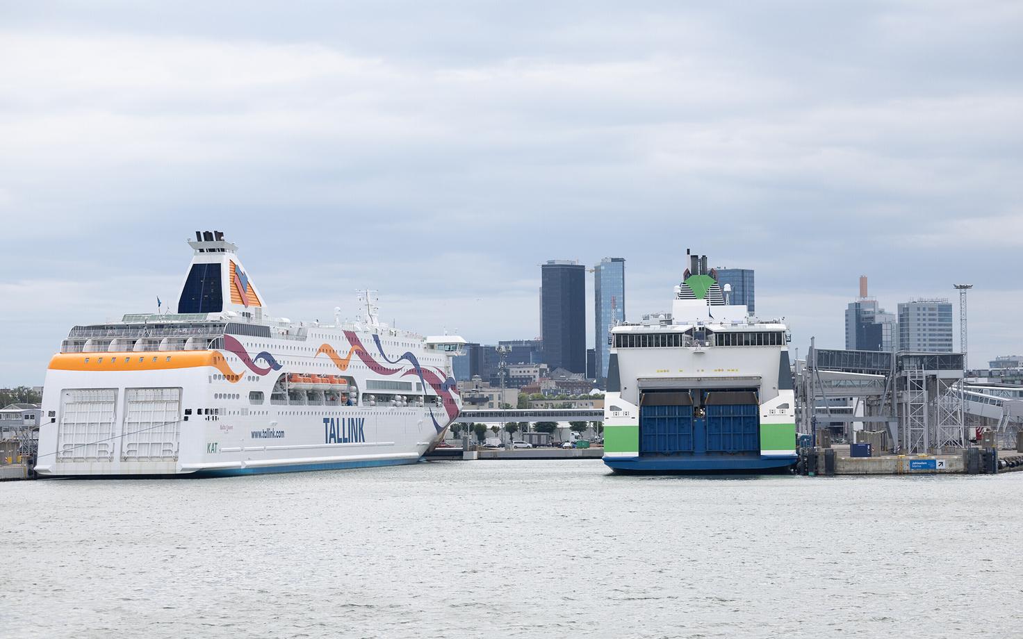 Tallink ferries at the Old City Harbor in Tallinn.