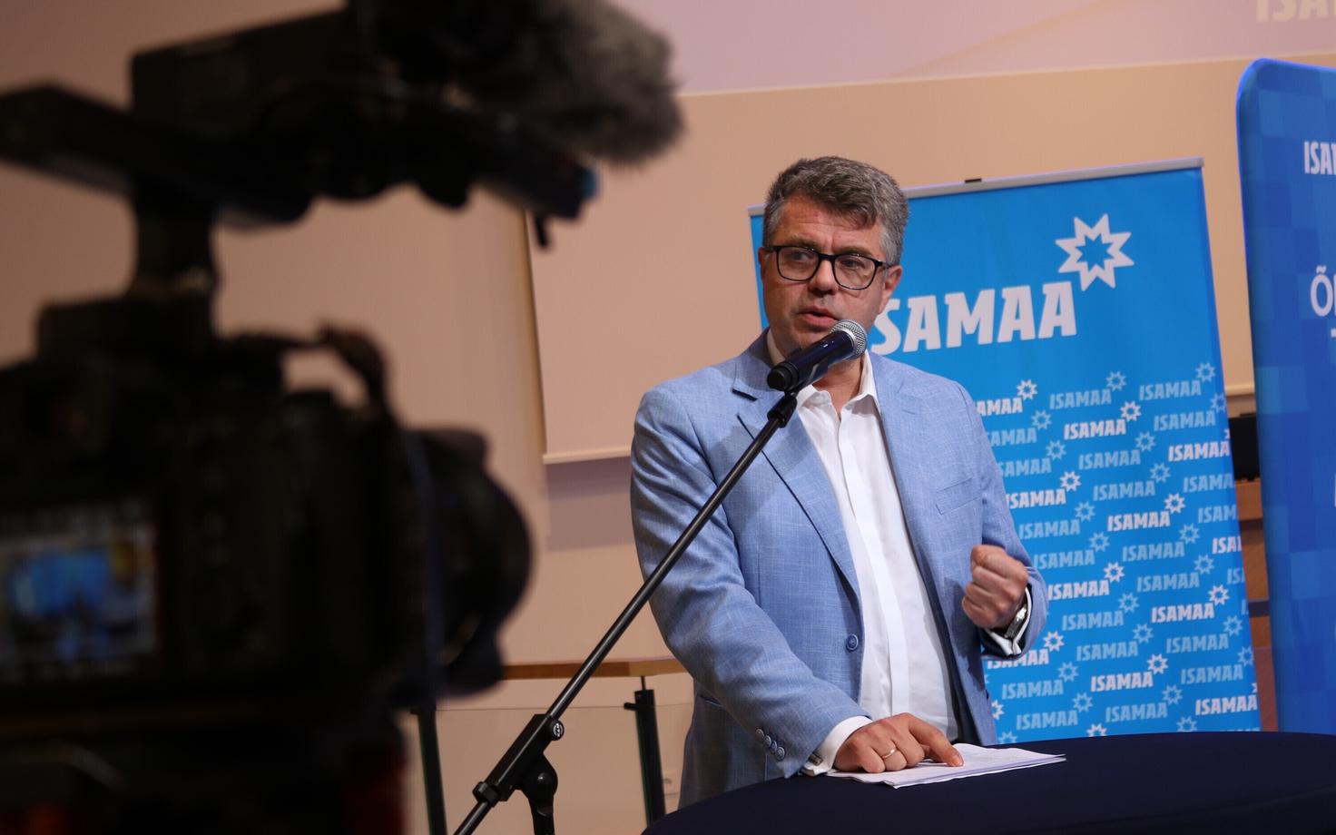 Isamaa chair Urmas Reinsalu at the party's board meeting on August 24.