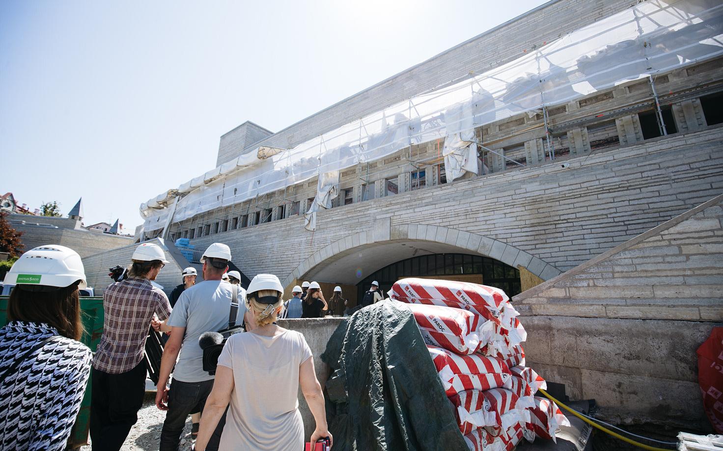 Ongoing work at the Estonian National Library in Tallinn. June 2023.