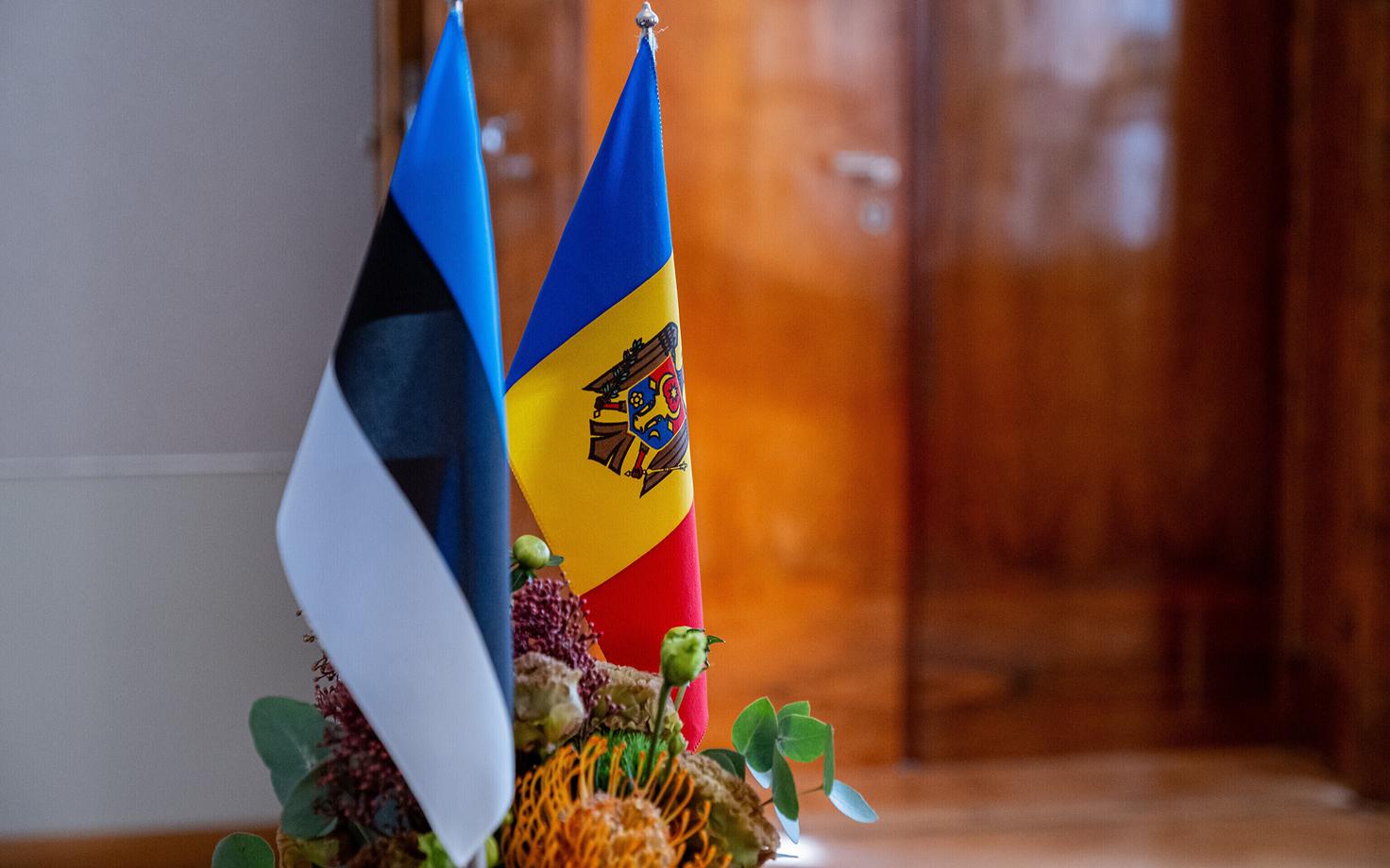 Флаги Эстонии и Молдовы.