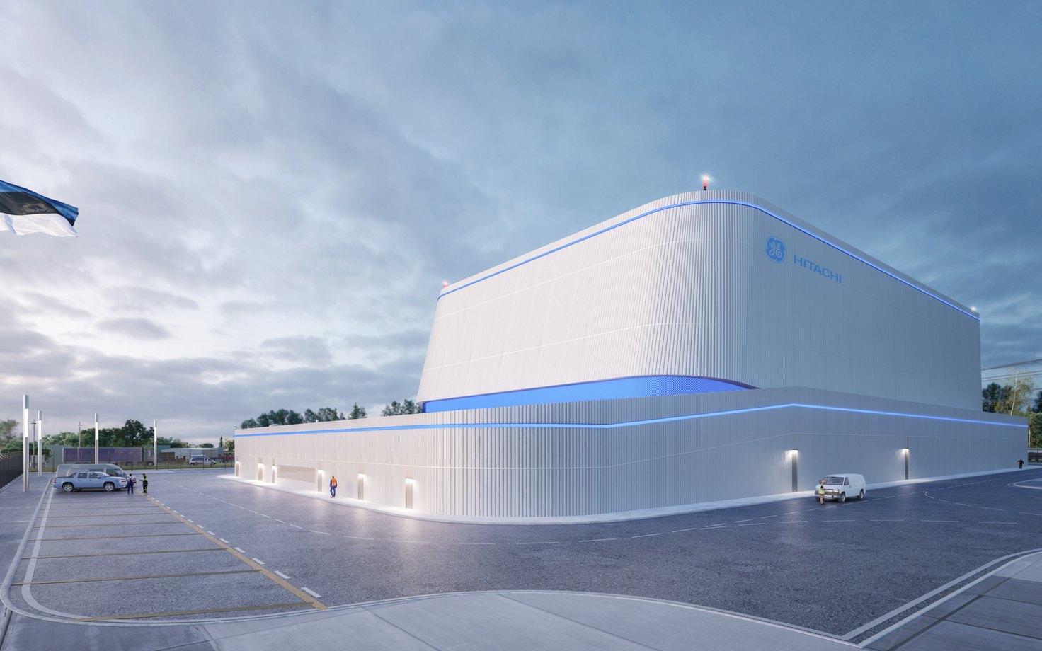 GE-Hitachi, BWRX-300 tuumajaama illustratsioon.