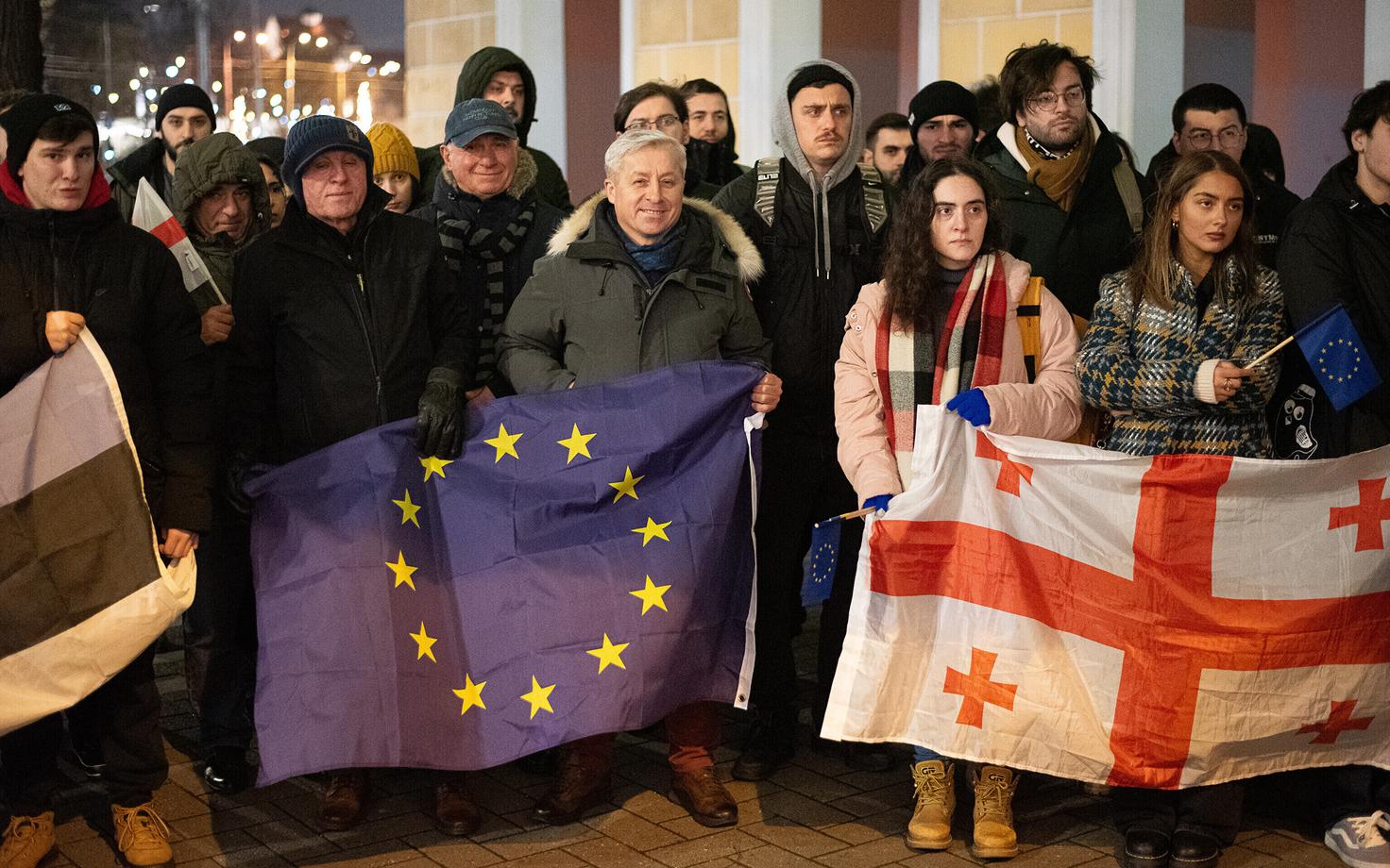 Акция в Таллинне возле посольства Грузии в Эстонии.