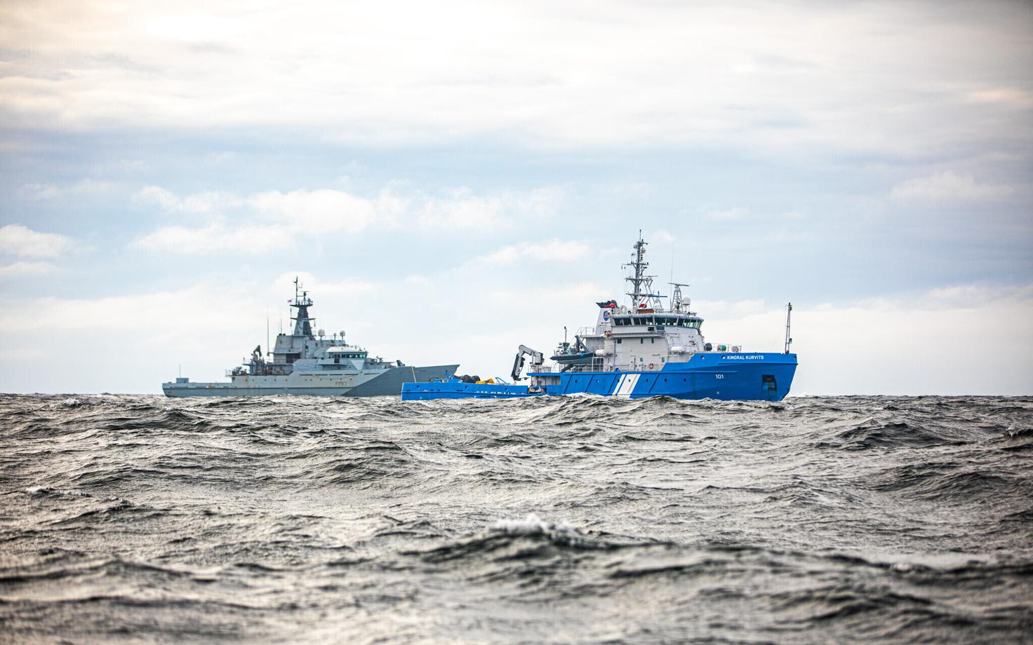 Estonian navy patrol vessels. In the foreground is the Kindral Kurvits, formerly a PPA vessel.