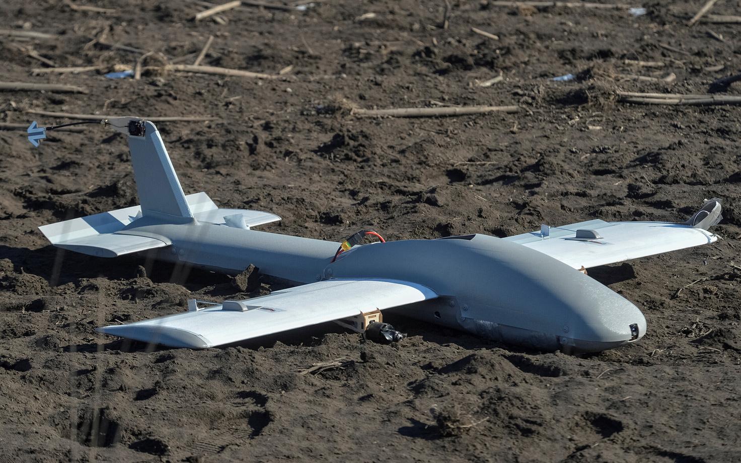 Vene ründedroon Molnija (Äike), mille Ukraina õhutõrje on suutnud taevast ilma lõhkemata alla tuua.