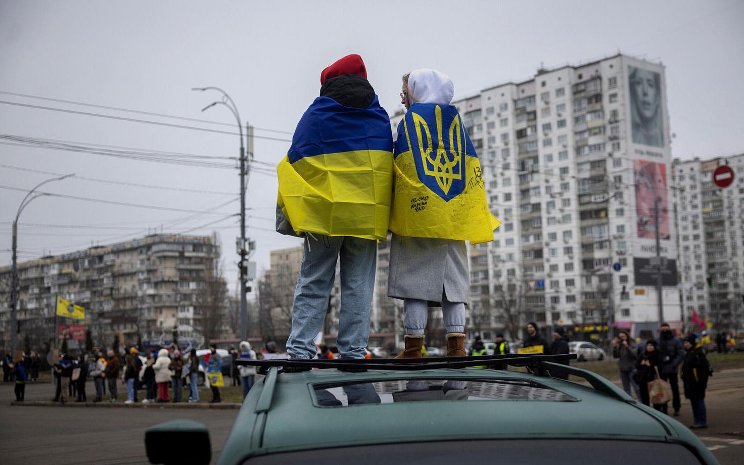 Venemaalt Ukraina sõjavangide vabastamist nõudvad meeleavaldajad Kiievis.