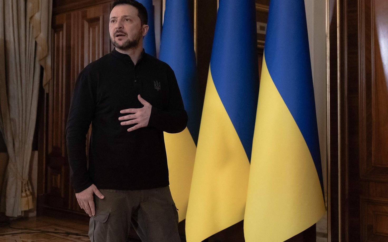 Президент Украины Владимир Зеленский на пресс-конференции в среду.