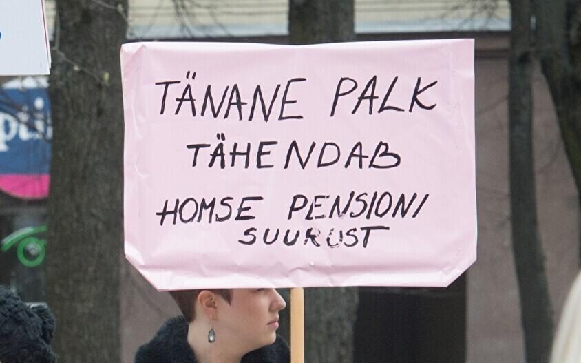 Plakat soolise palgalõhe piketilt.