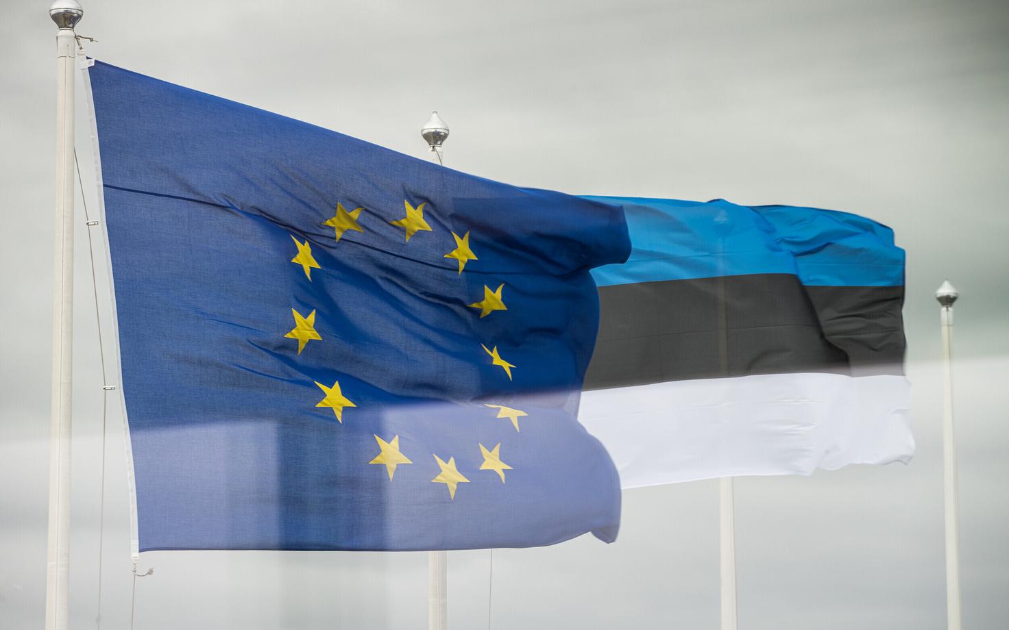 Флаги Эстонии и ЕС.