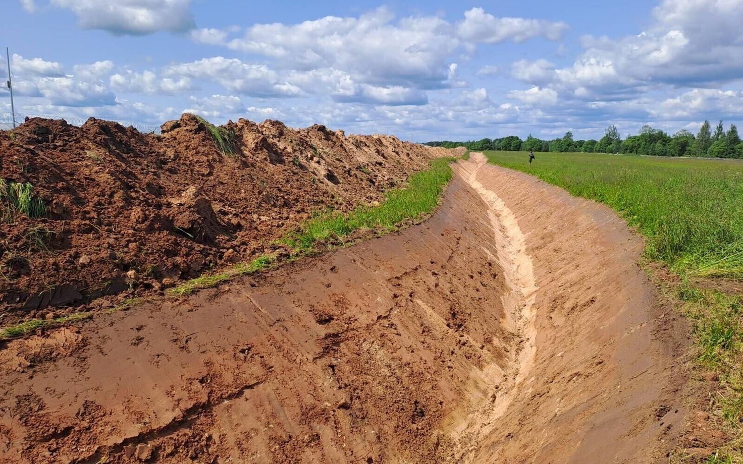 Anti-tank ditch digging in progress in southeastern Estonia.