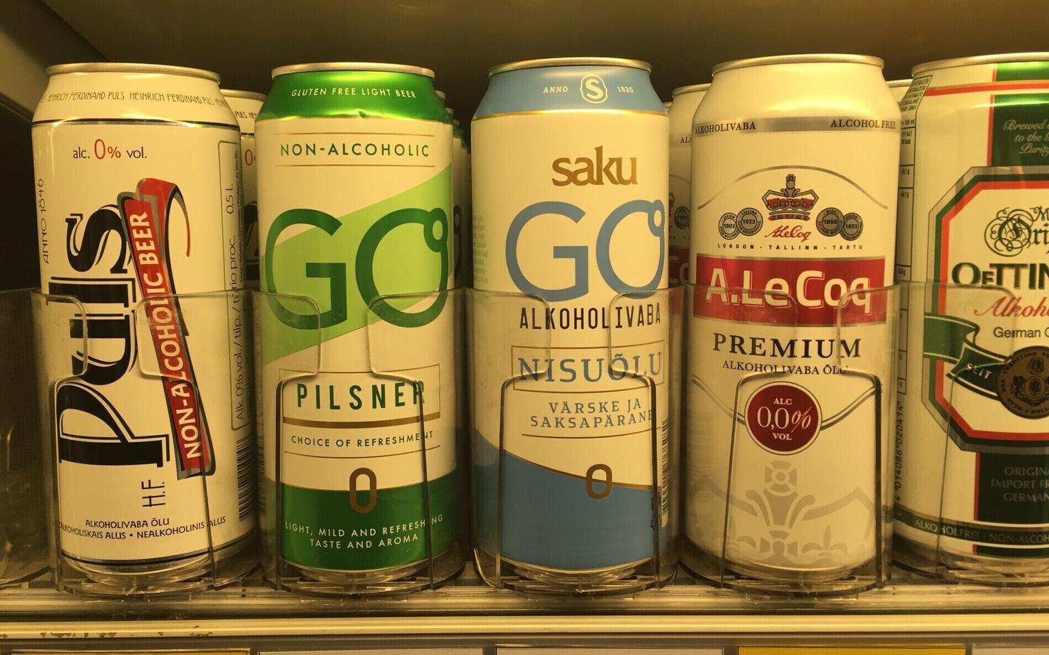 A selection of nonalcoholic beers in a supermarket. Photo is illustrative.