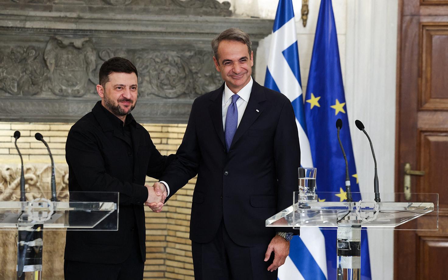 Владимир Зеленский и Кириакос Мицотакис.