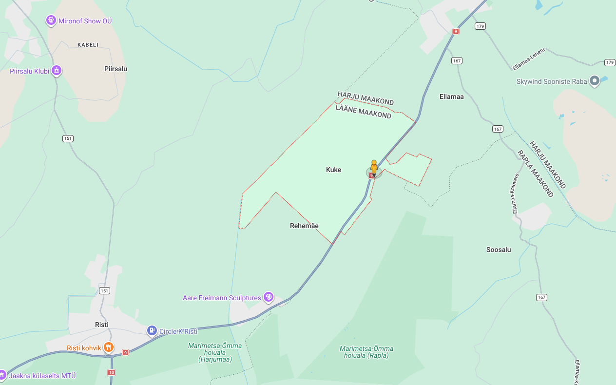 Деревня Куке находится между Элламаа и Ристи.