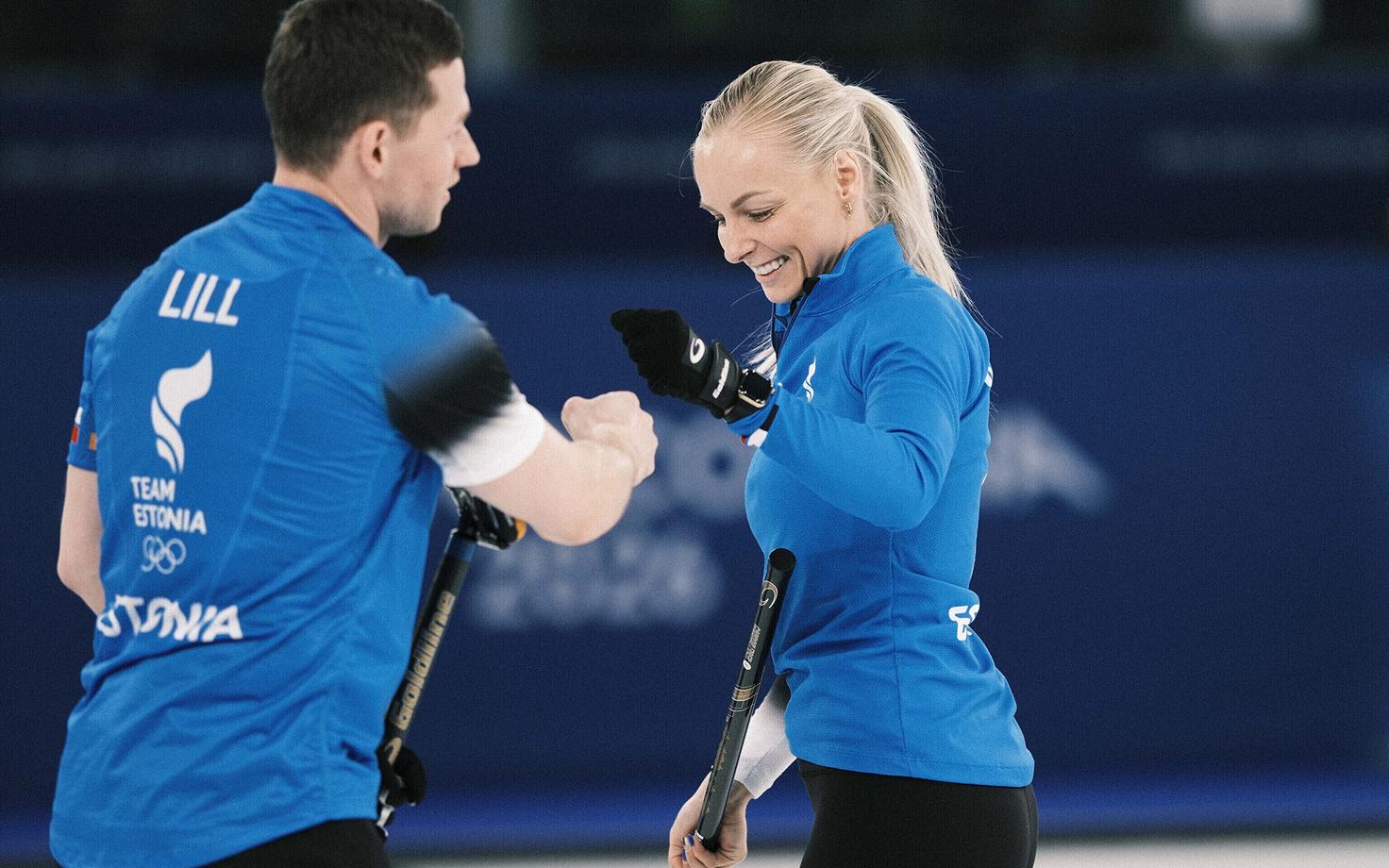 Керлинг, смешанные пары: Эстония - Швеция.