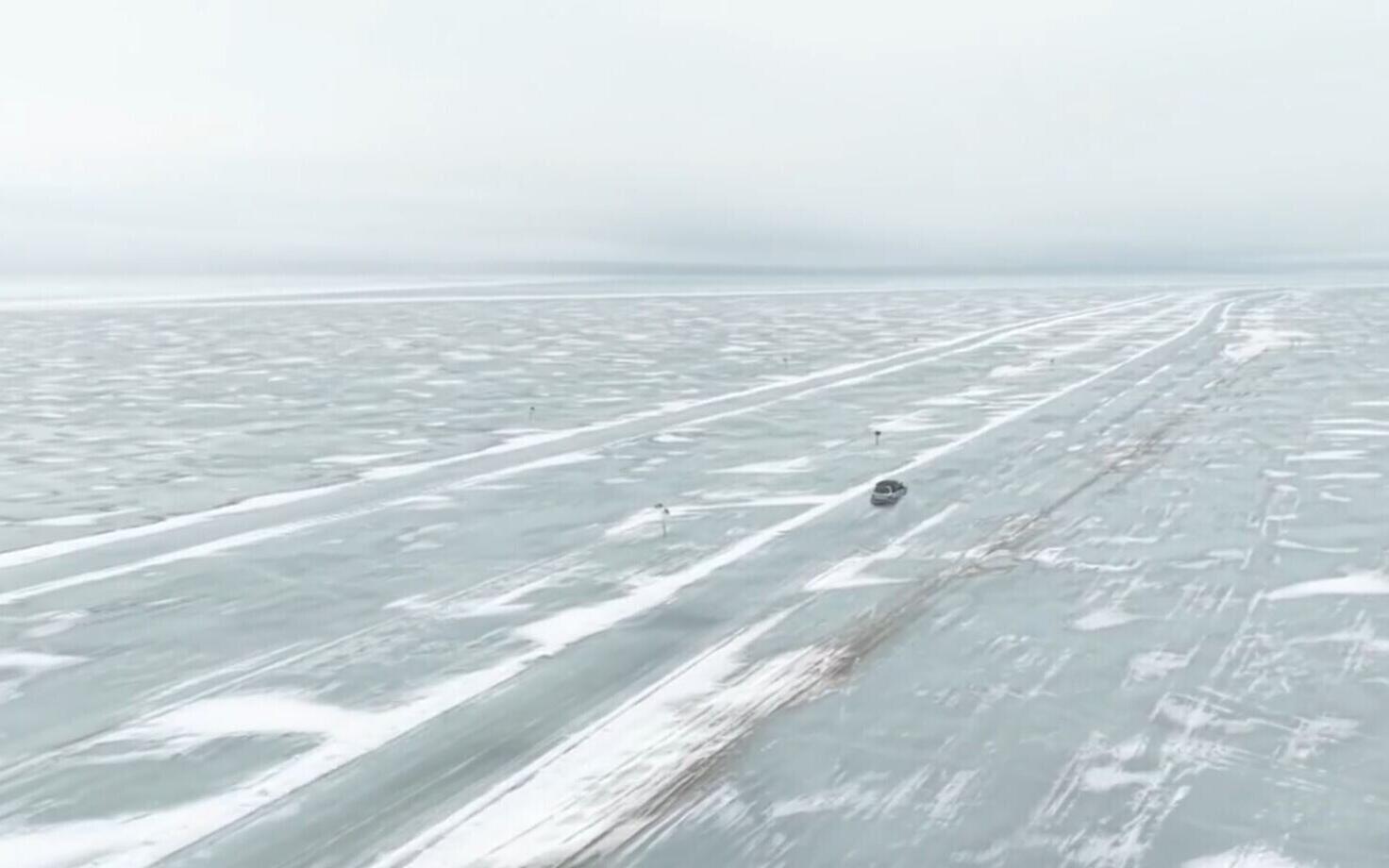 Ледовая дорога на Вормси.