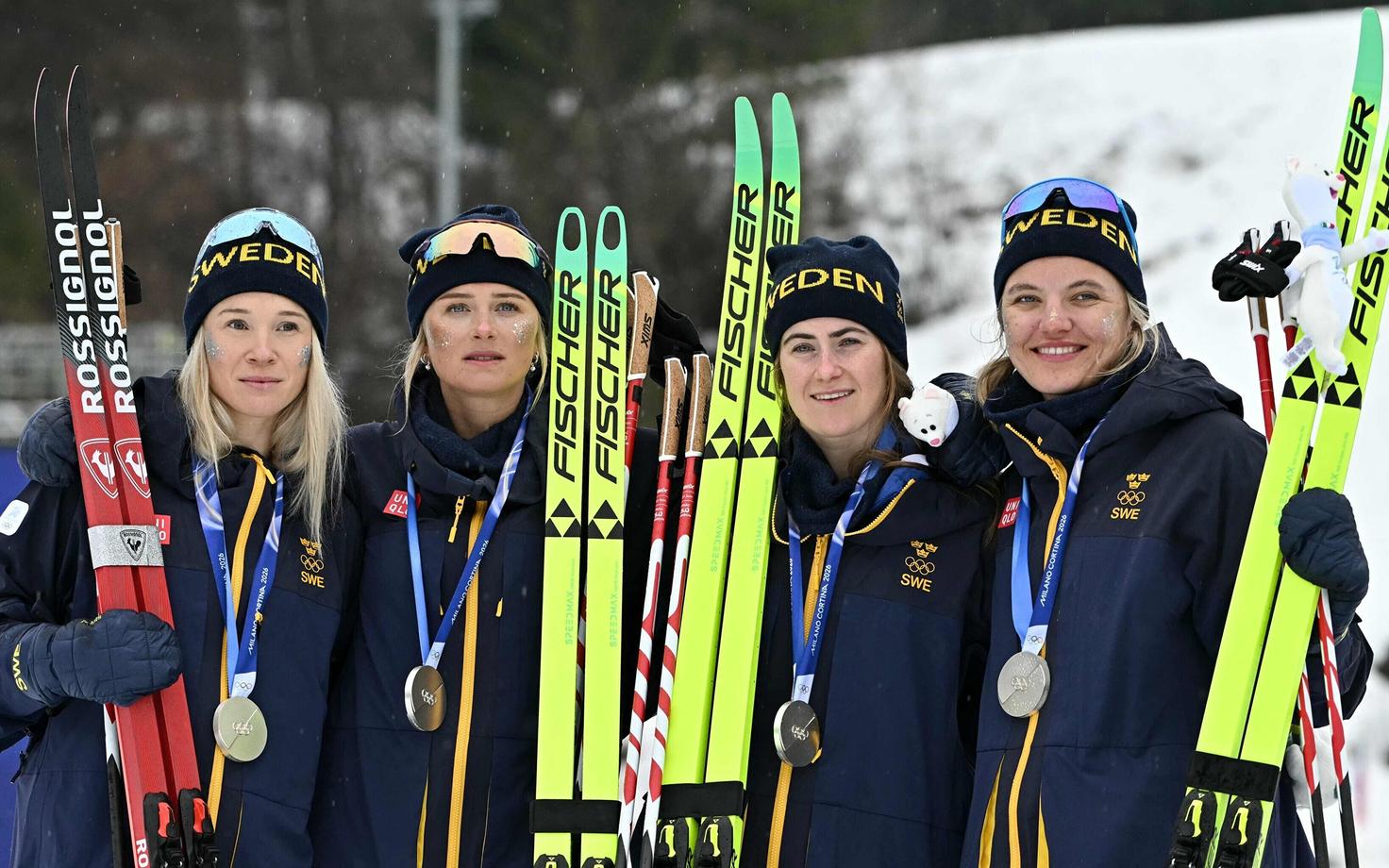 Rootsi murdmaasuusatajad Jonna Sundling, Frida Karlsson, Ebba Andersson ja Linn Svahn.