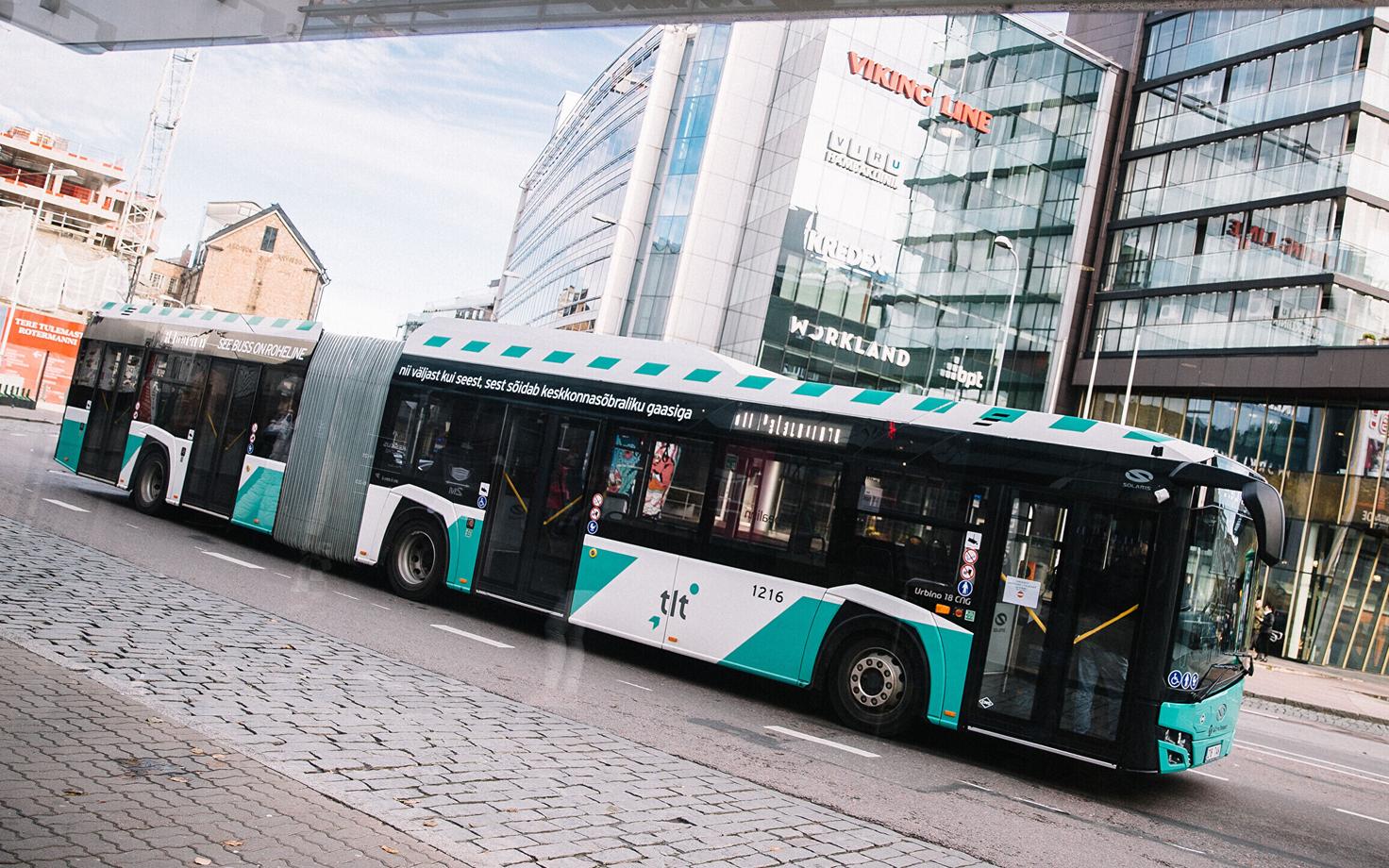 A city bus in Central Tallinn.