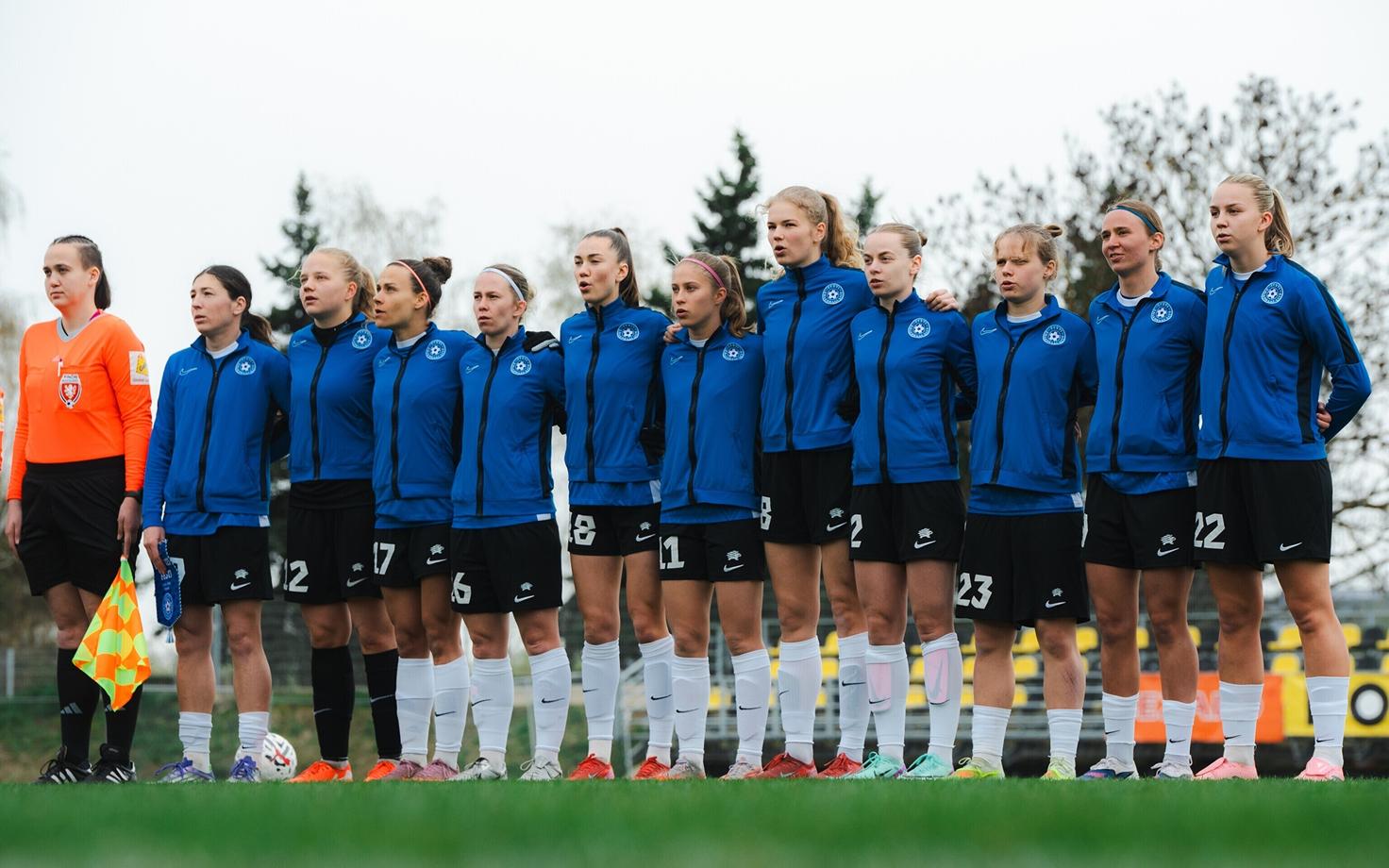 Eesti naiste jalgpallikoondis aprillikuises sõpruskohtumises Tšehhi U-23 koondise vastu